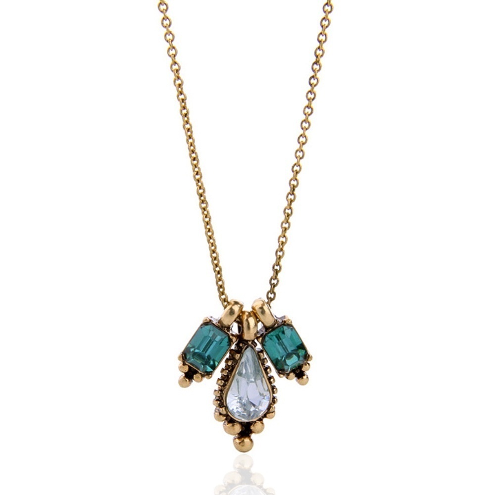 *BELLA* Gold x Stone Teardrop Fashion Necklace